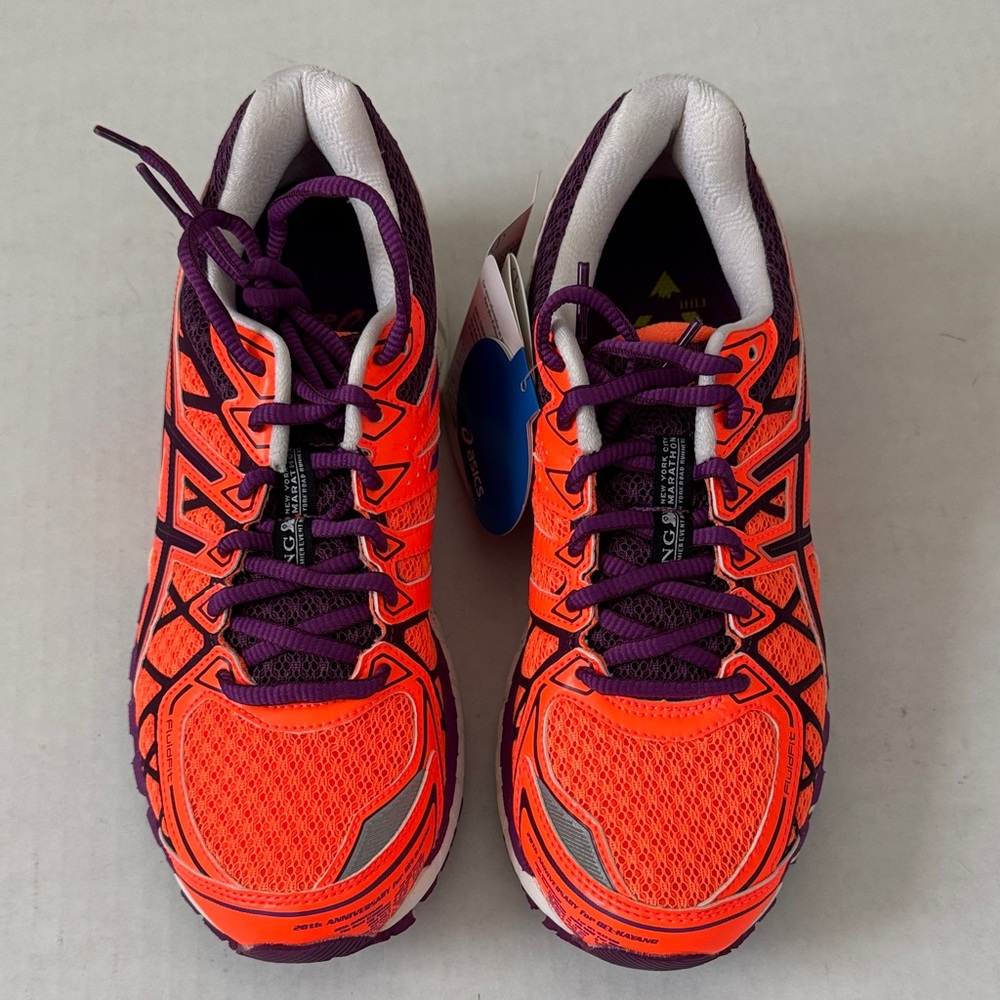 Asics Women's Gel Kayano Vibrant Orange and Purple sneakers